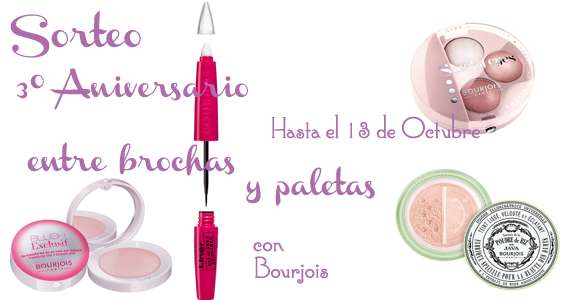 Sorteo 3º Aniversario, con Bourjois *CERRADO* – Entre brochas y paletas | Blog de belleza