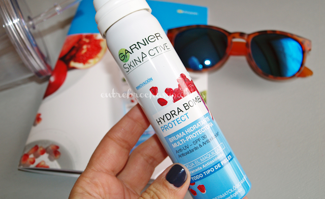 Bruma hidratante de Garnier | Skin active hydra bomb protect – Entre brochas y paletas | Blog de belleza