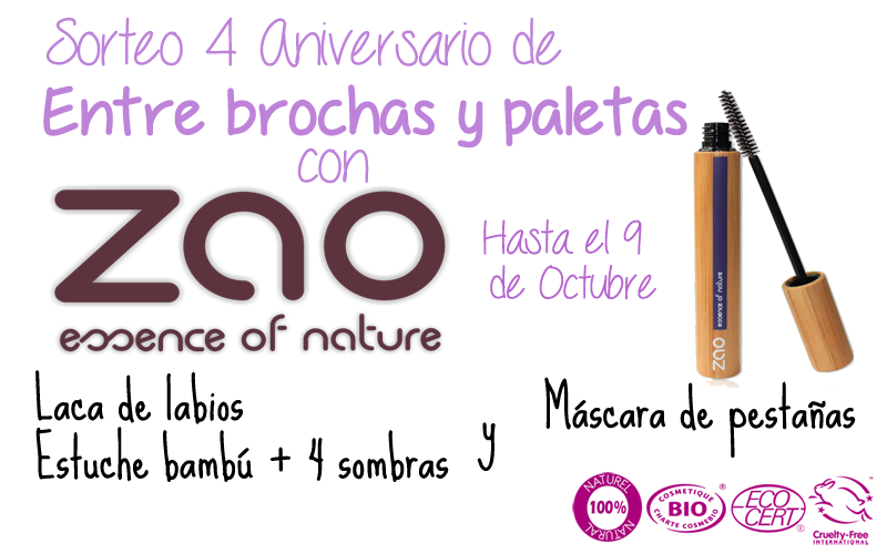 4º Aniversario | Sorteo lote de Zao Makeup * Cerrado * – Entre brochas y paletas | Blog de belleza