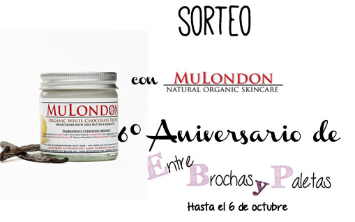 6º Aniversario | Sorteo Organic White Chocolate Truffle Moisturiser de MuLondon *** Cerrado *** – Entre brochas y paletas | Blog de belleza